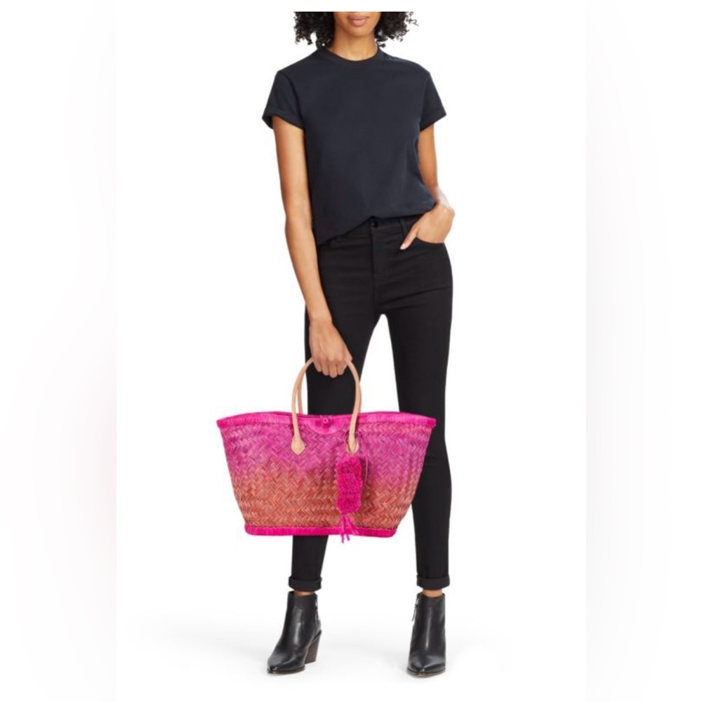 Baja Woven Ombré Raffia Tote